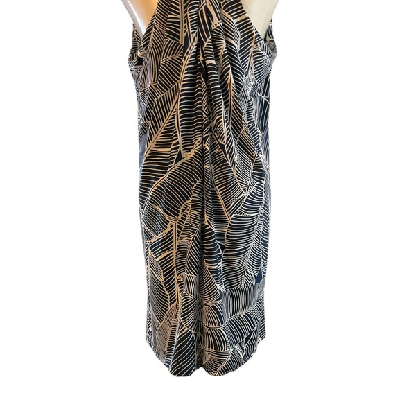 Beach Break Women's Medium Navy‎ Blue White Dress Tropical Sleeveless Racerback - Picture 12 of 12